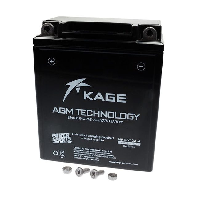 Batterie moto 12N12A-4A-1, vue de face avec ses deux bornes