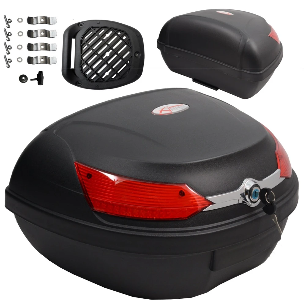 08018 Noir Universel Top Case Moto Scooter Valise XXL 46 L pour 2 Casques