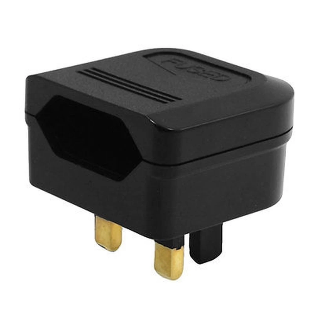 Adaptateur prise euro vers UK avec fusible - Convertisseur 2 broches vers 3 broches
