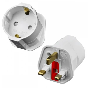 Adaptateur prise euro vers UK avec fusible pour voyager en toute sécurité