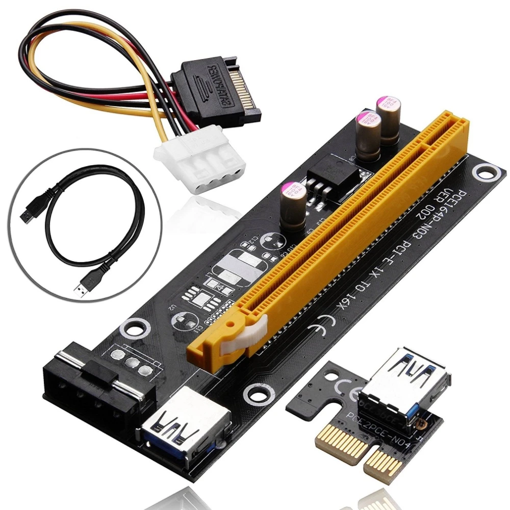 Adaptateur PCI-E 1x vers 16x pour minage USB 3.0 - Satkit