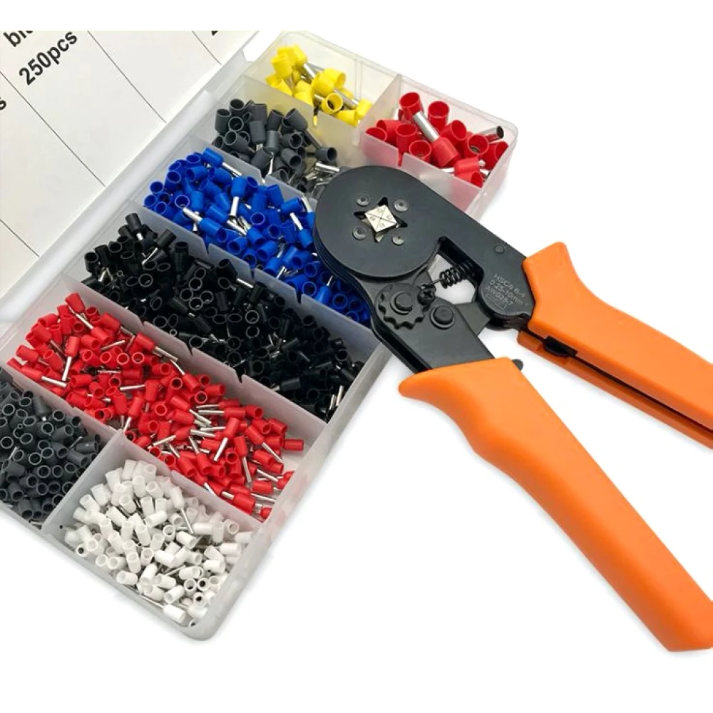 Pince à sertir avec cosses 0.25-10 mm² - Kit 1200 pièces