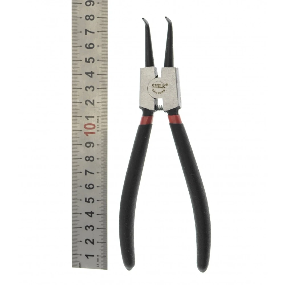 Pince à circlips coudée 180mm SK-112-7b SHEK pour rondelles et anneaux de sécurité