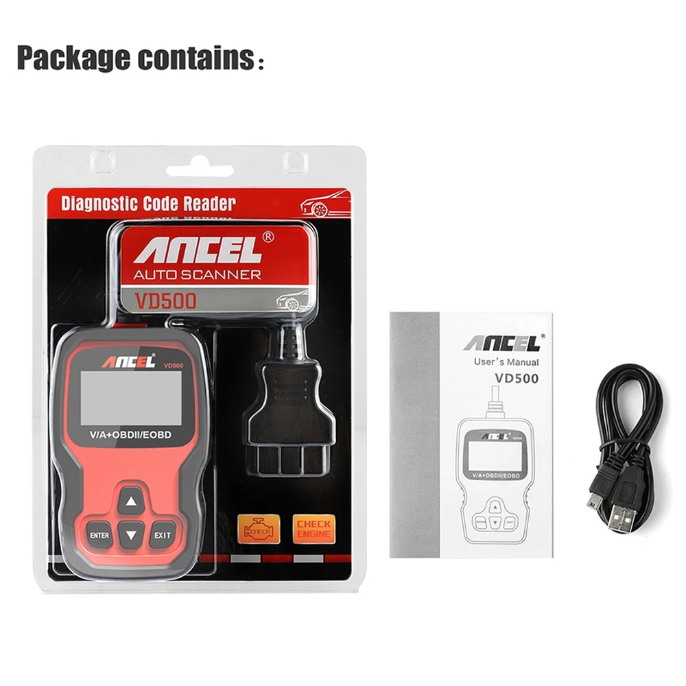 Ancel VD500 OBD2 pour VW, Audi, Seat et Skoda - Lecteur de codes