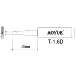 Aoyue T1,6d Pointe de fer à souder de rechange pour stations de soudage
