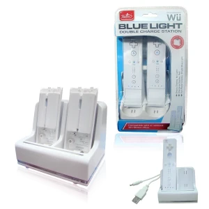 satkit Station de charge Wii Remote pour 2 manettes avec batterie rechargeable et station double