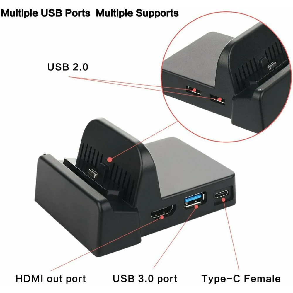Base dock portable pour Nintendo Switch - mini dock HDMI USB
