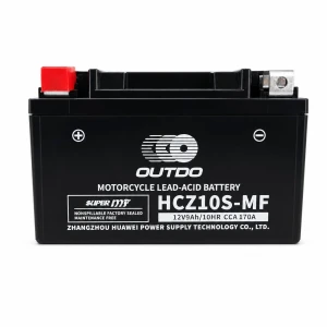 OUTDO Batterie Moto AGM 12V 9Ah OUTDO HCZ10S-MF - Compatible Yuasa YTZ10S(-BS) / GTZ10S / ETZ10S