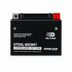OUTDO Batterie Moto AGM 12V 4Ah OUTDO UTX4L-BS(MF) - Compatible Yuasa YTX4L-BS / GTX4L-BS / ETX4L-BS
