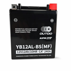 OUTDO Batterie Moto AGM 12V 12Ah OUTDO YB12AL-BS(MF) - Compatible Yuasa YB12AL-A2 / GS YB12AL-A2 / 12N12-4A-1 (flooded similaire)
