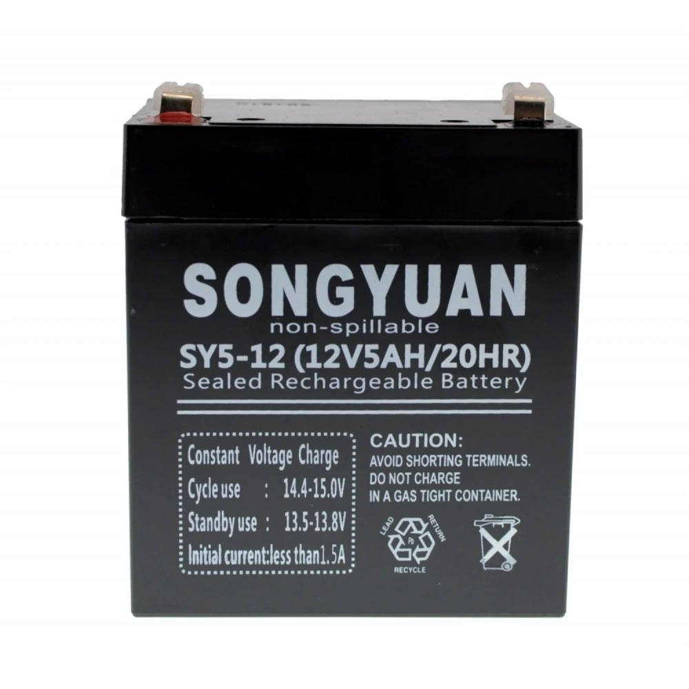 Batterie plomb scellée rechargeable 12V 5Ah SY5-12 pour SAI, onduleur et trottinette électrique