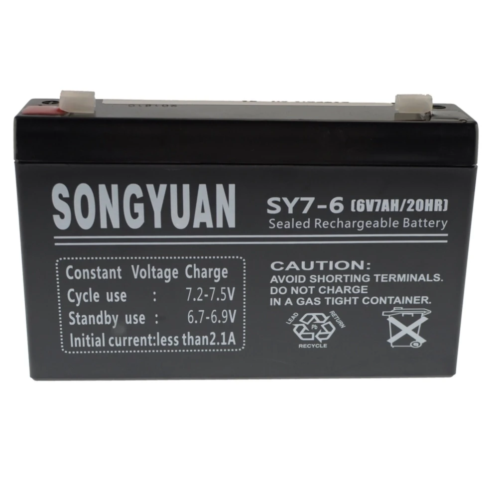 Batterie plomb étanche rechargeable 6V 7Ah SY7-6 pour alarmes et UPS