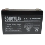 Batterie plomb étanche rechargeable 6V 7Ah SY7-6 pour alarmes et UPS