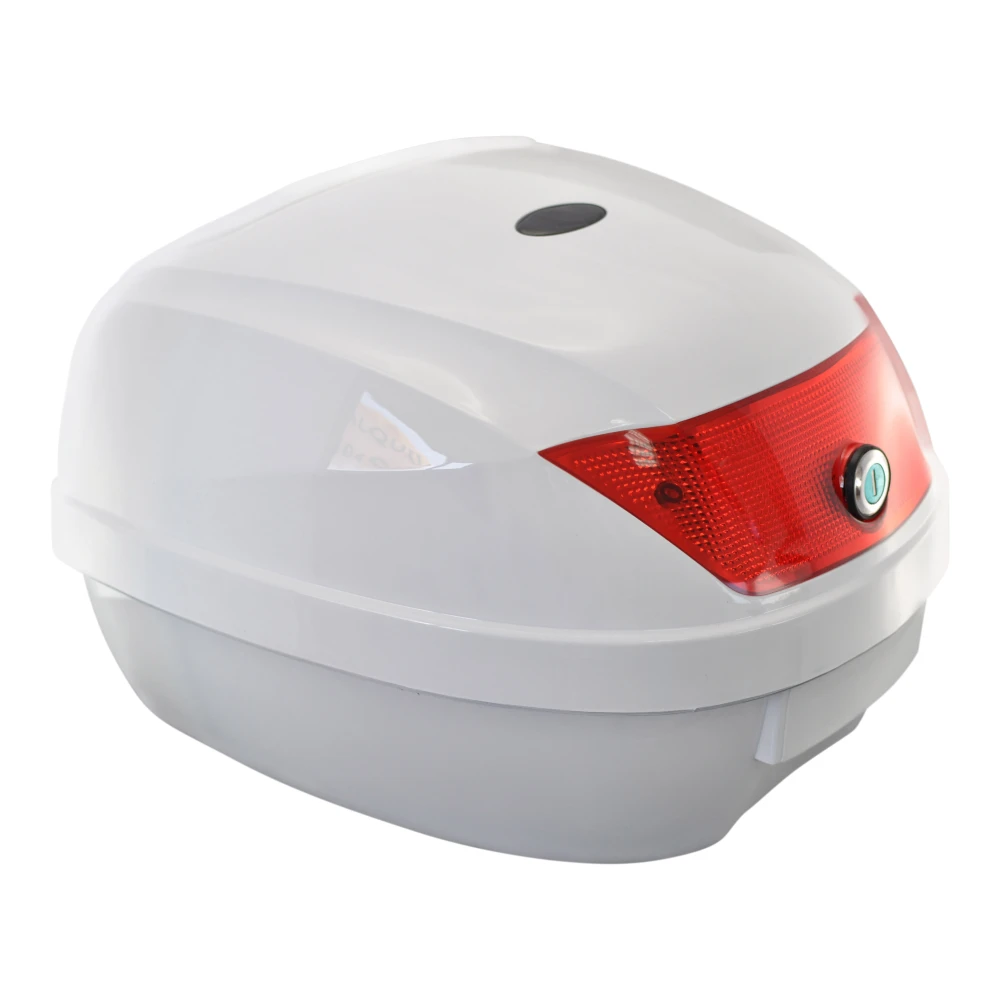 Top case moto universel 28L blanc - valise casque pour 1 casque