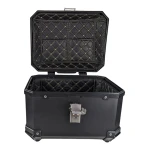 Top case moto universel 36L avec dossier lombaire et coffre carré en ABS noir