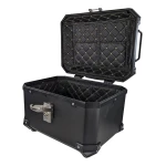 Top case moto universel 36L avec dossier lombaire et coffre carré en ABS noir