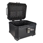 Top case moto universel 36L avec dossier lombaire et coffre carré en ABS noir