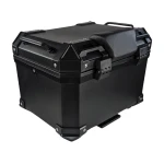 Top case moto universel 36L avec dossier lombaire et coffre carré en ABS noir