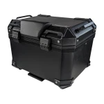 Top case moto universel 36L avec dossier lombaire et coffre carré en ABS noir