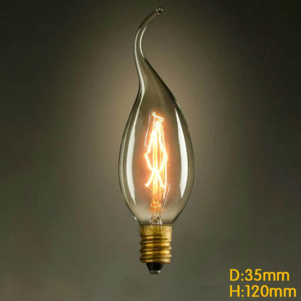 Bombilla filamento industrial 40W E14 modelo C35 Vertical en ambiente decorativo