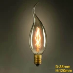 Bombilla filamento industrial 40W E14 modelo C35 Vertical en ambiente decorativo