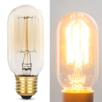 Bombilla filamento Edison T45 E27 40W vintage detalle del filamento y diseño