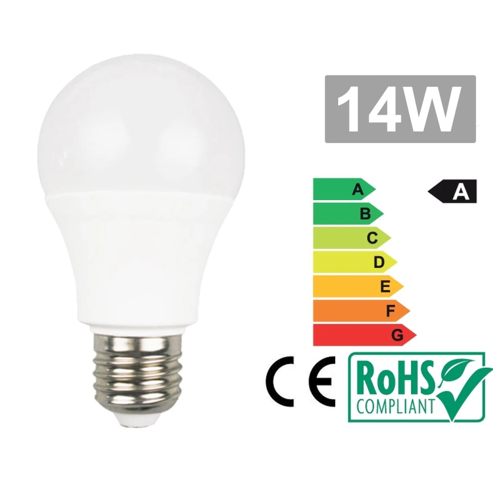 Bombilla Led E27 14W 3000K Blanco Cálido YourLed vista lateral
