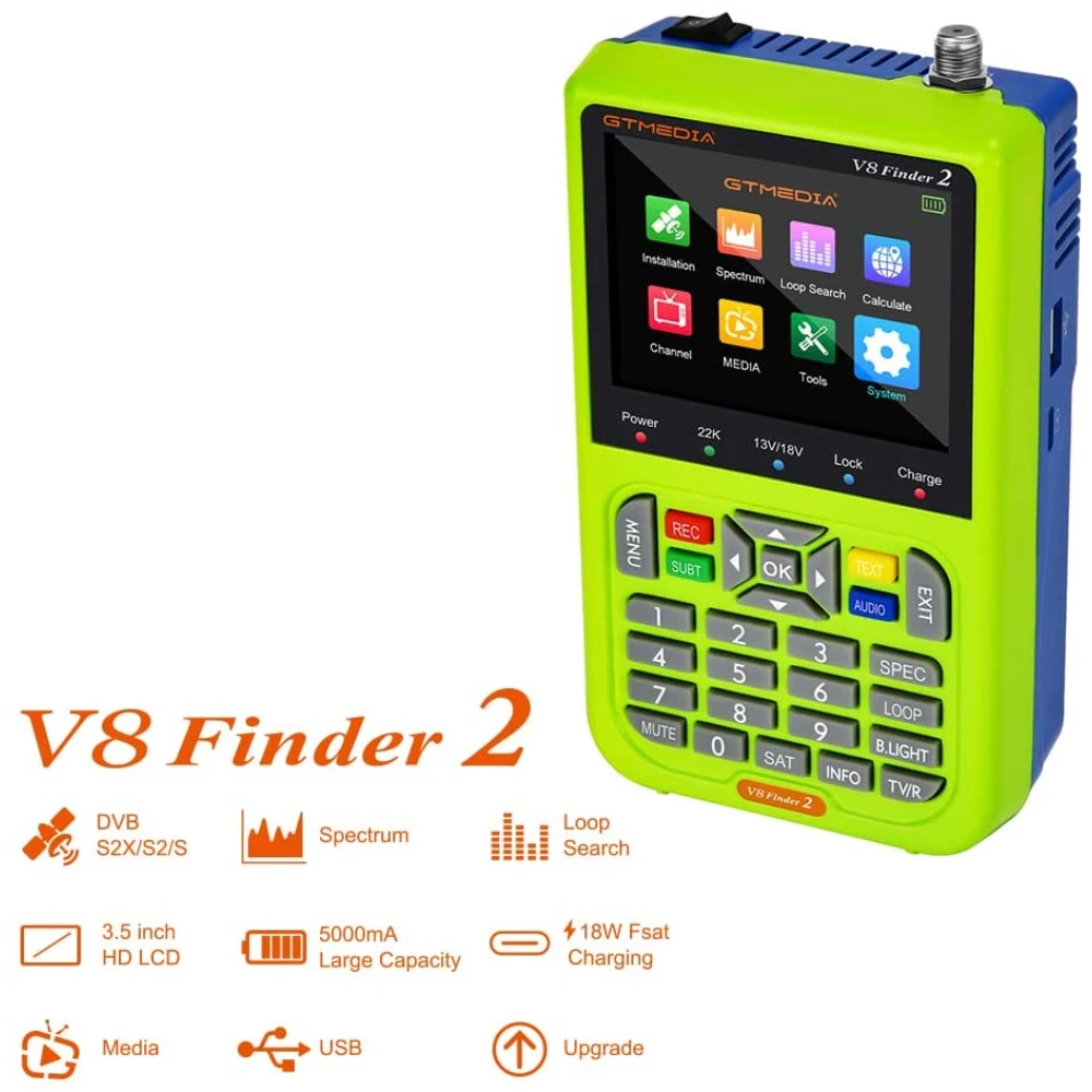 Détecteur de satellites Freesat V8 Finder HD DVB-S/S2 portable et précis