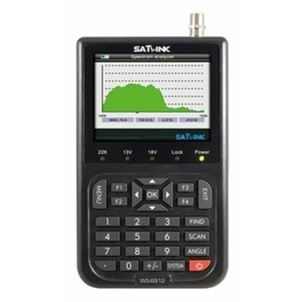 Medidor digital de señal satelital Satlink WS-6912 con batería recargable