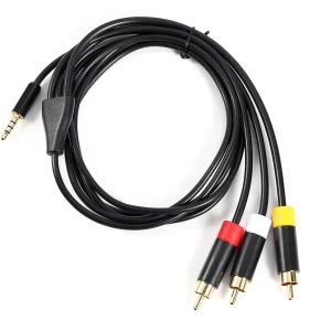 Câble connecteur 3,5 mm vers sortie AV audio vidéo compatible avec caméscopes et DVD