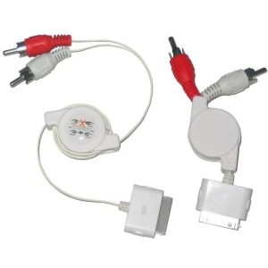 Câble stéréo rétractable pour iPod, iPhone, iPad compatible Dock Connector