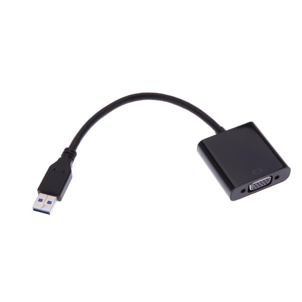 Detalle del conector VGA del cable conversor USB 3.0 a VGA