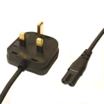 Câble d’Alimentation C5 Cloverleaf To UK avec Connecteur Fusible et Terre