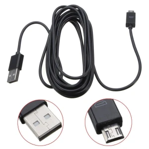 Câble micro USB 3 mètres pour manette PS4 et Xbox One - Charge et jeu
