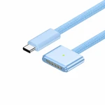 Câble USB-C vers MagSafe 3 140W pour MacBook Pro et Air - 2 m tressé, Sky Blue