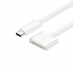 Câble USB-C vers MagSafe 3 140W pour MacBook Pro et Air - 2 m tressé, White