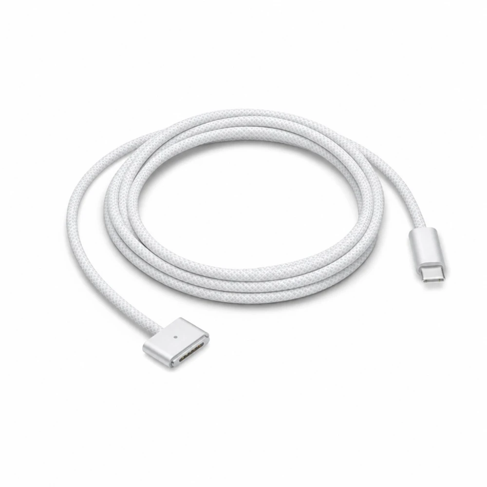 Câble USB-C vers MagSafe 3 140W pour MacBook Pro et Air - 2 m tressé, White