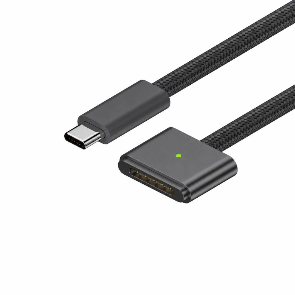 Câble USB-C vers MagSafe 3 140W pour MacBook Pro et Air - 2 m tressé, Space Grey