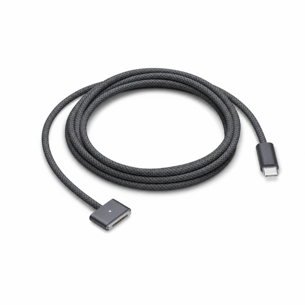 Câble USB-C vers MagSafe 3 140W pour MacBook Pro et Air - 2 m tressé, Space Grey