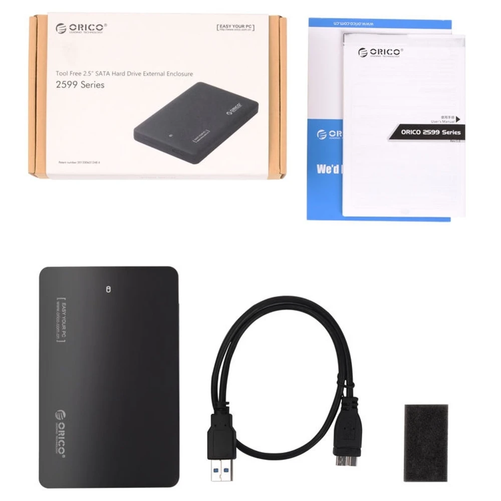 Boîtier externe USB 3.0 pour disque dur 2,5 compatible SATA Orico
