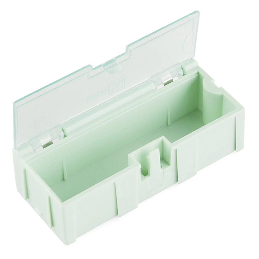 Caja modular encajable para componentes electrónicos pequeños con tapa