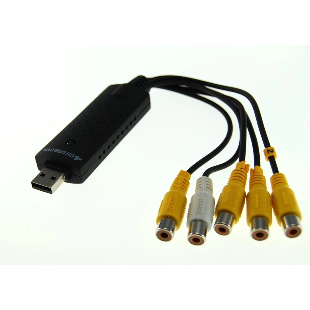 Vista frontal de la capturadora Easycap 4 canales USB 2.0