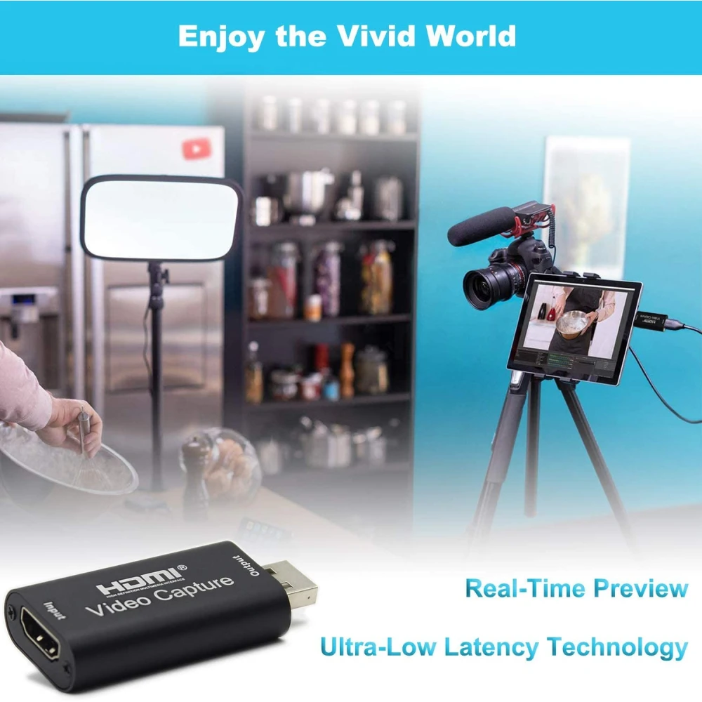 Carte de capture vidéo HDMI USB 1080P pour streaming, jeux et visioconférence