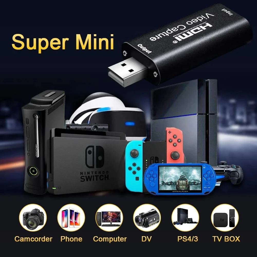 Carte de capture vidéo HDMI USB 1080P pour streaming, jeux et visioconférence