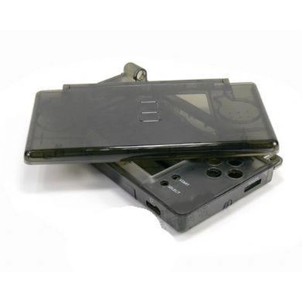 Coque de remplacement Nintendo DS Lite noire transparente avec boutons et visserie