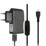 Chargeur Micro USB pour Raspberry Pi 3 avec câble et interrupteur 5V 2.5A