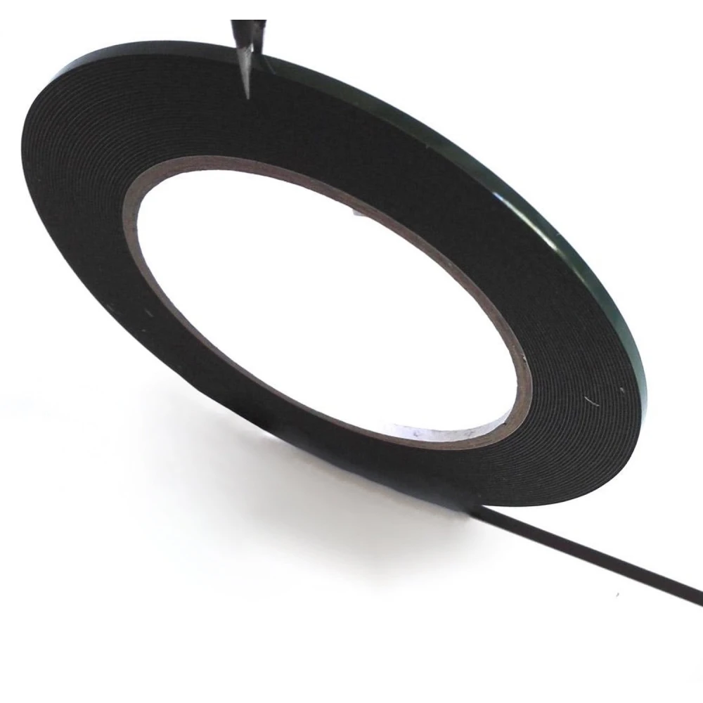 Ruban adhésif double face mousse noire 3mm 20 mètres pour réparation mobile