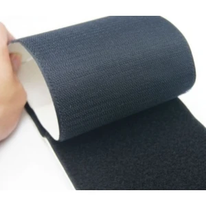 Pmtc Bande Velcro adhésive 80 mm noire avec adhésif au dos - 1 m (crochet et boucle)