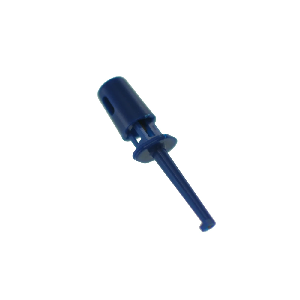 Clip de connexion pour sonde de test bleu avec crochets simples 4 cm