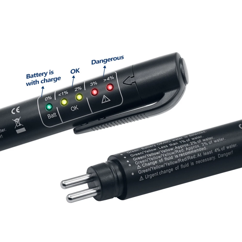 Testeur de liquide de frein 5 LED compatible DOT3, DOT4 et DOT5